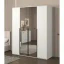 Шкаф распашной Бергамо с 4 дверями 180x220x60 см ЛДСП цвет белый
