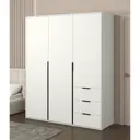 Шкаф распашной Бергамо с 3 дверями 180x220x60 см ЛДСП цвет белый