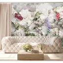 Фотообои флизелиновые Dekor vinil 300x260 см Акварельные цветы на фоне пионов