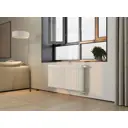 Горизонтальный трубчатый радиатор Nova Siluet NS-T2 570 10 BV R9010M 570x470 мм 10 секций нижнее подключение с вентилем стальной белый цвет