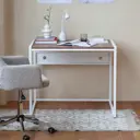 Стол письменный модульный Greenween Rimini-900-w-ld-nut 90x75x65 см Металл цвет белый