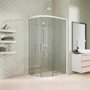 Душевой уголок Gutewetter 53172389 1/4 круга 95x80см белый профиль эффект стекла прозрачный