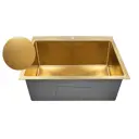 Мойка для кухни врезная с дозатором Dikalan 60x50 см глубина чаши 22 см нержавеющая сталь цвет золотой