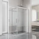 Душевой уголок Gutewetter 1433636595 прямоугольник 75x70см серый профиль эффект стекла прозрачный