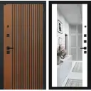 Входная дверь Labirintdoors Шторм 205x96см правый цвет белый софт/дуб кантри темный с зеркалом