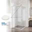 Душевой уголок Gutewetter 510575756 квадрат 80x80см белый профиль эффект стекла прозрачный