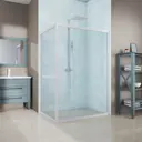 Душевой уголок Gutewetter 3084203860 прямоугольник 95x110см белый профиль эффект стекла прозрачный