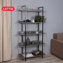 Стеллаж Letta Tokyo Plus 2 секции 90x175.8x29 см металл цвет цемент темный молет