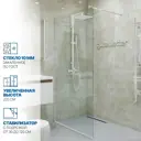 Душевая перегородка GWMPGL010 100x220 см цвет фурнитуры белый матовый, стекло безцветное закаленное 10 мм