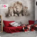 Фотообои флизелиновые Barton wall 3d Лев Животные 400x270 см M25604