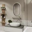 Зеркало для ванной Image Gray с подсветкой и полкой 45x80 см