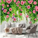 Фотообои флизелиновые Dekor vinil Стена с розами и зеленью 300x270 см 9333dv