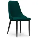 Стул Woodville Kora 47x89x57 см велюр цвет черный/зеленый