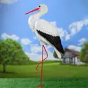 Садовая фигура Хорошие сувениры Аист с грудкой 23x60x115см