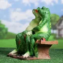 Садовая фигура Хорошие сувениры Лягушки на лавочке 20x30x32 см