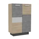 Шкаф с распашными дверями Ш1 Люксор 900x450x1320 Дуб альпийский темно-серый белый