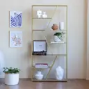 Стеллаж Greenween Arnetta Робиния 90x192x30 см сталь цвет золотой