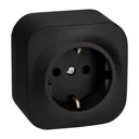 Розетка накладная Legrand Quteo с заземлением цвет черный