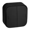 Выключатель накладной Legrand Quteo 2 клавиши цвет черный