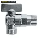 Кран шаровой угловой Bugatti Miami DN8 PN16 1/2" НР латунь ручка бабочка