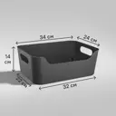 Корзина для хранения Scandi 34x14x24 см пластик цвет графит