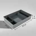 Органайзер 30x6x20 см пластик без крышки цвет серый