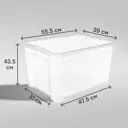 Ящик Кристалл XL 55.5x43.5x39 см 70 л пластик с крышкой цвет прозрачный