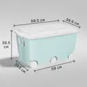 Ящик для игрушек 39.5x38.5x68.5 см полипропилен цвет светло-голубой