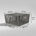 Лоток с крышкой 31x31x15 см 12 л полипропилен цвет серый