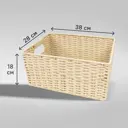 Корзина для хранения 38x18x28 см бамбук цвет бежевый