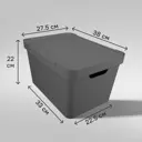 Ящик с крышкой Luxe 38x27.6x22 см 18 л полипропилен цвет серый