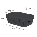 Корзина для хранения Плес 3л прямоугольная цвет серый