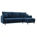 Диван раскладной Лига диванов 129643_спб 248x98x163 см велюр цвет brut 11 синий