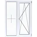 Пластиковое окно ПВХ Deceuninck двустворчатое 1400x1400 мм (ВхШ) двухкамерный стеклопакет белый (с двух сторон)