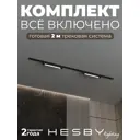 Трековая система в комплекте Hesby Lighting однофазная накладная Skylite HSBL_0236_kompl 220В 2 м чёрная