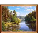 Картина на холсте Русская коллекция Лесной разлив БС-x13, 68x88 см