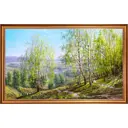 Картина на холсте Русская коллекция Зеленый шум БС-x19, 68x108 см