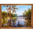 Картина на холсте Русская коллекция Озеро БС-x26, 68x88 см