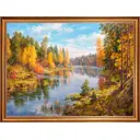 Картина на холсте Русская коллекция Золото осени БС-x32, 68x88 см