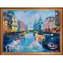 Картина на холсте Русская коллекция Канал Грибоедова Вечер КГ-x15, 68x88 см