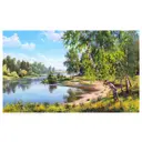 Постер Русская коллекция "Берёзы у реки" 64x104 см