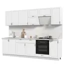 Кухонный гарнитур со столешницей Лён 3.8 см Стендмебель Модена 280x217x60 см ЛДСП цвет белый