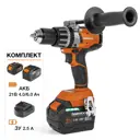 Дрель-шуруповерт аккумуляторная ударная бесщеточная Daewoo DAA 2161Li, 21 В Li-Ion 2x6 Ач