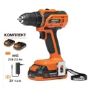 Дрель-шуруповерт аккумуляторная Daewoo DAA 2122Li Set, 21 В Li-Ion 2x2 Ач