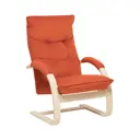 Кресло-качалка Leset Монако 68.5x110x80 см велюр цвет оранжевый/слоновая кость