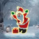 Электрическая светящаяся фигура Эйджи 253535 Панно Санта с подарком 0.8 м разноцветный