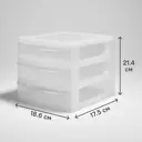 Органайзер настольный A6 3 ящика 17.5x21.4x18.6 см полипропилен цвет прозрачный