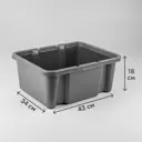 Ящик хобби 43x34x18 см пластик без крышки цвет чёрный