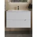Тумба с раковиной Topline FLIPTU70W-3700W подвесная цвет белый матовый
