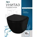 Унитаз подвесной AVS Сити безободковый с сиденьем микролифт черный